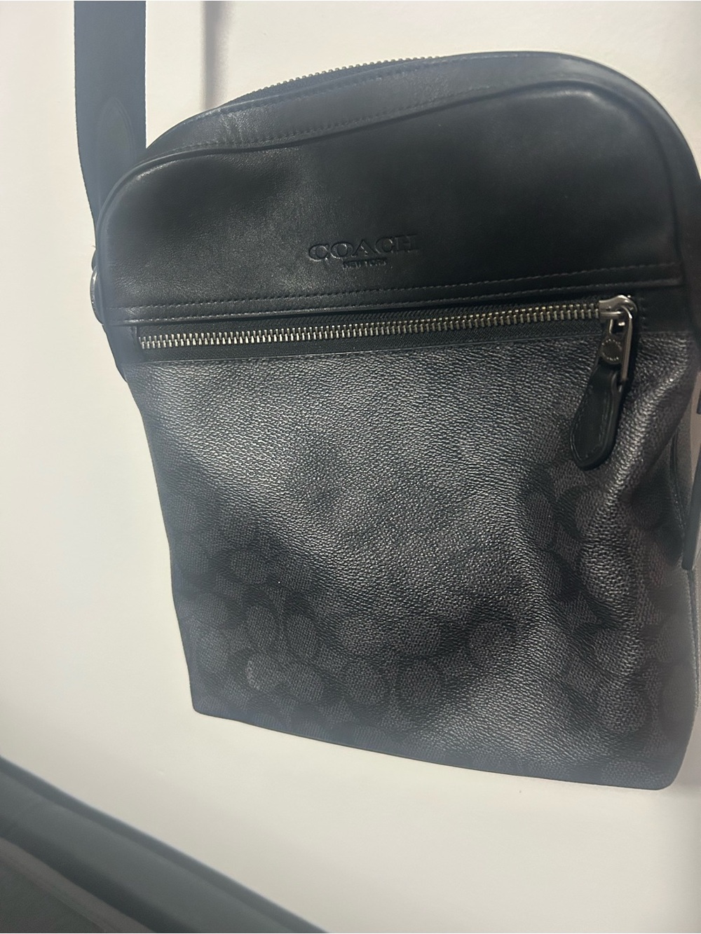 Coach Black Signature Canvas and Leather Belt Bag